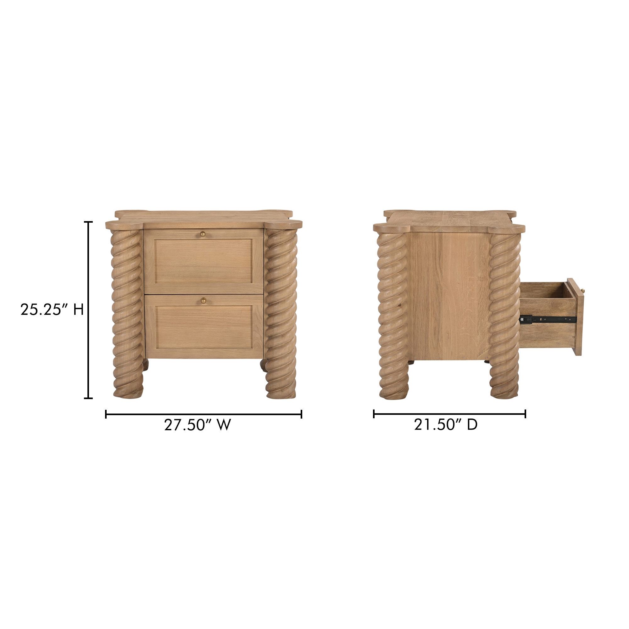 Treccia 2 Drawer Nightstand Oak - Image 14