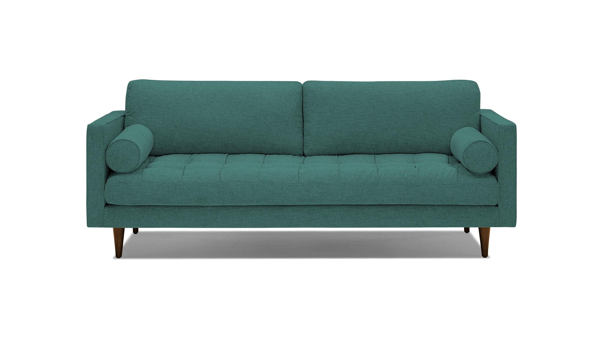 Blue Briar Mid Century Modern Sofa - Prime Peacock - Mocha - Image 0