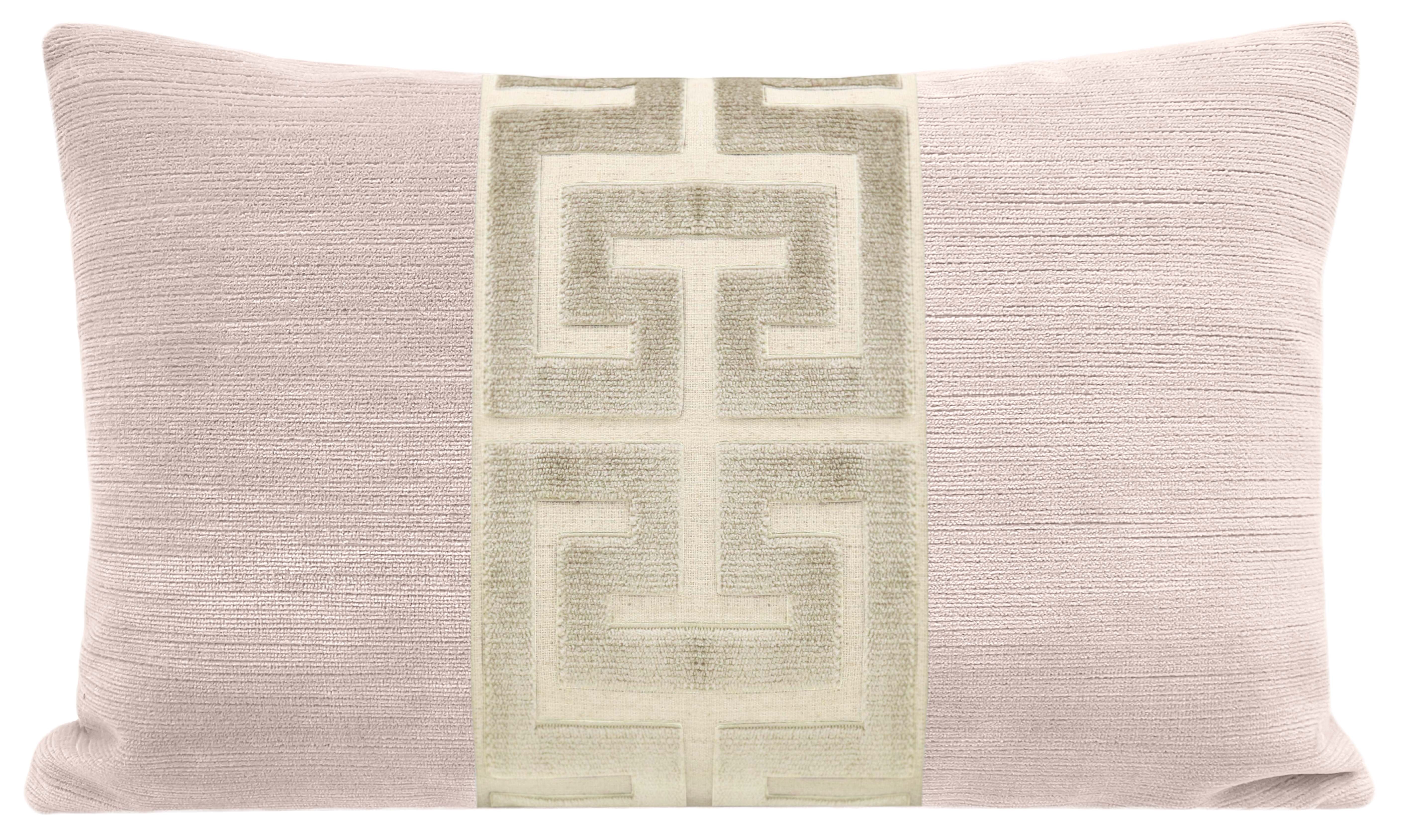THE LITTLE LUMBAR :: STRIE VELVET // BALLET + CASHMERE GREEK TRIM - LITTLE LUMBAR 12" X 18" - Image 0