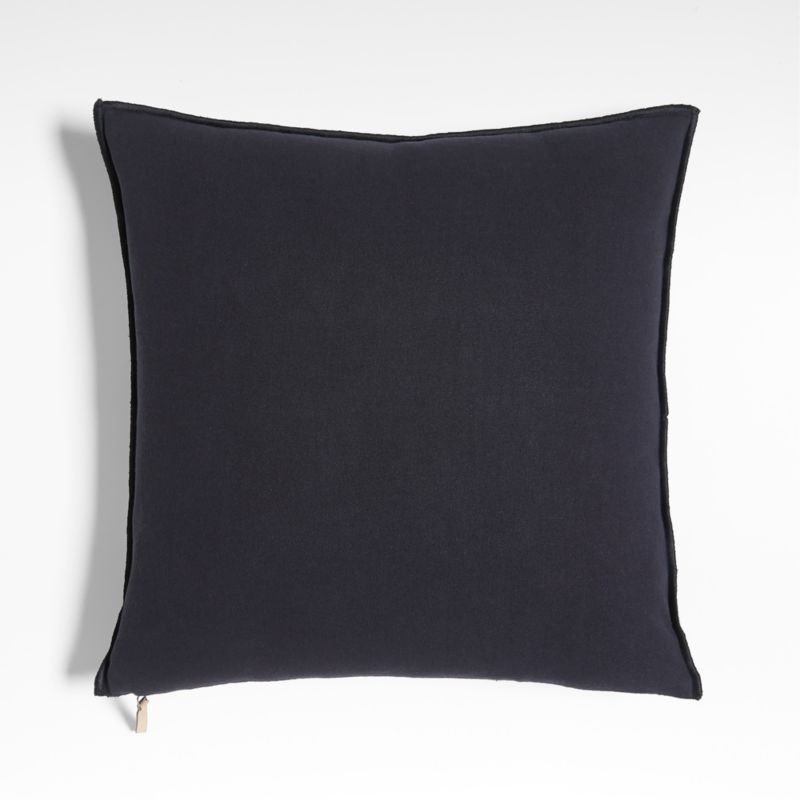 Chatou Organic Cotton Ink Black Stripe 20"x20" Throw Pillow with Down-Alternative Insert - Image 5