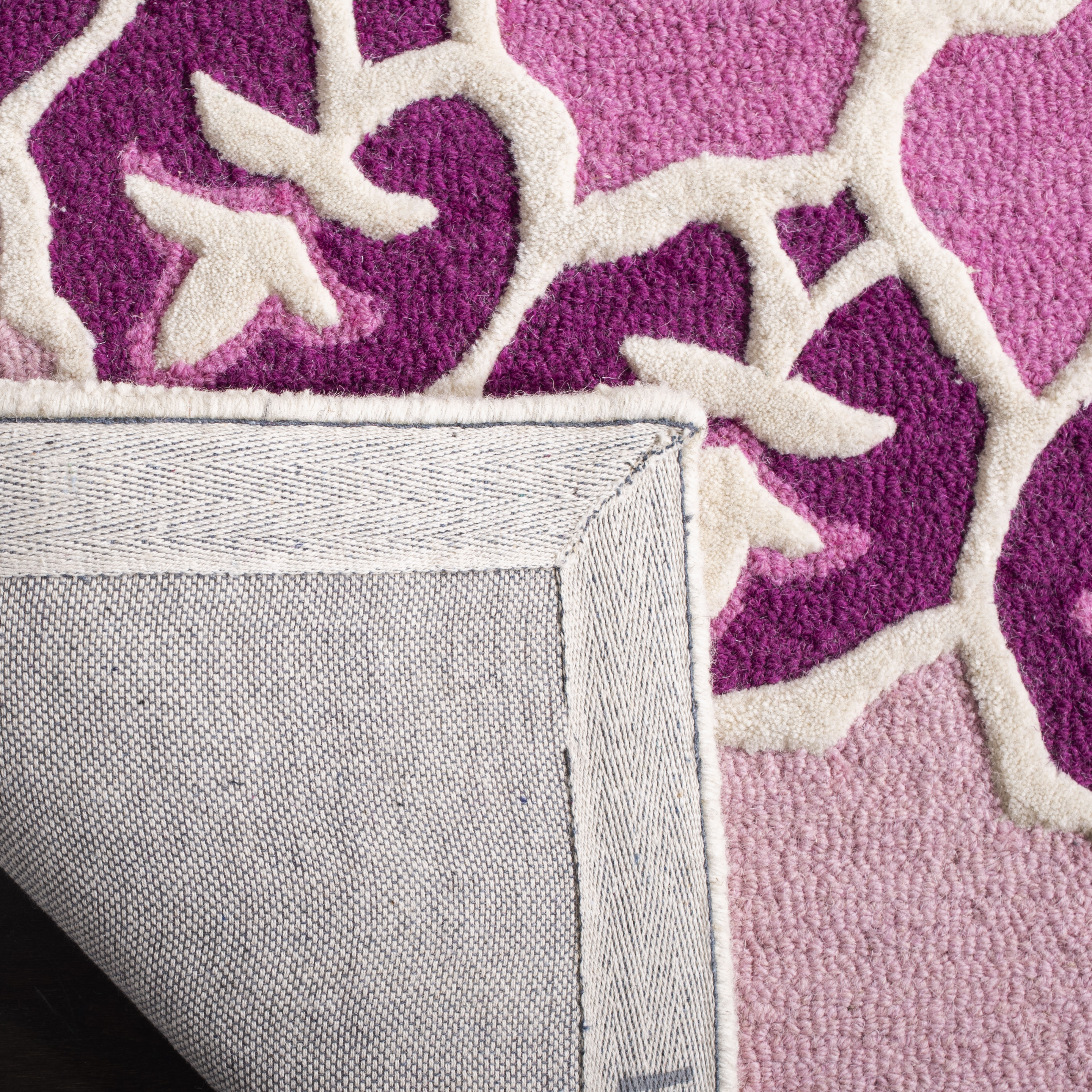 Arlo Home Hand Tufted Area Rug, BLG610A, Pink/Ivory,  5' X 5' Square - Image 2