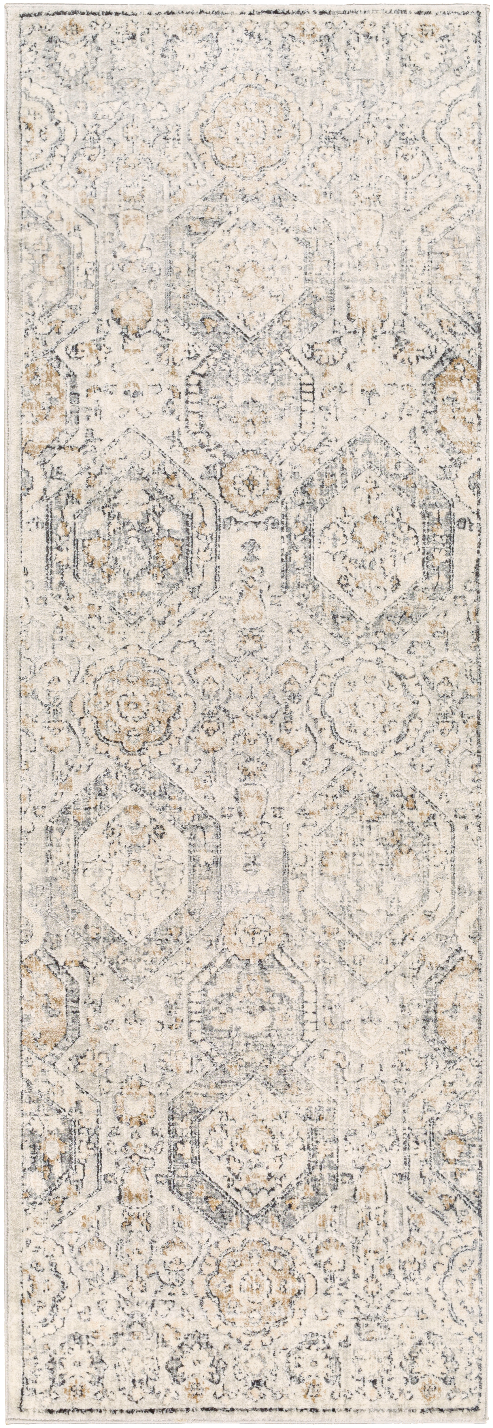 Indigo Beige Indoor 2'6" x 7'3" Machine Woven Rug - Image 0