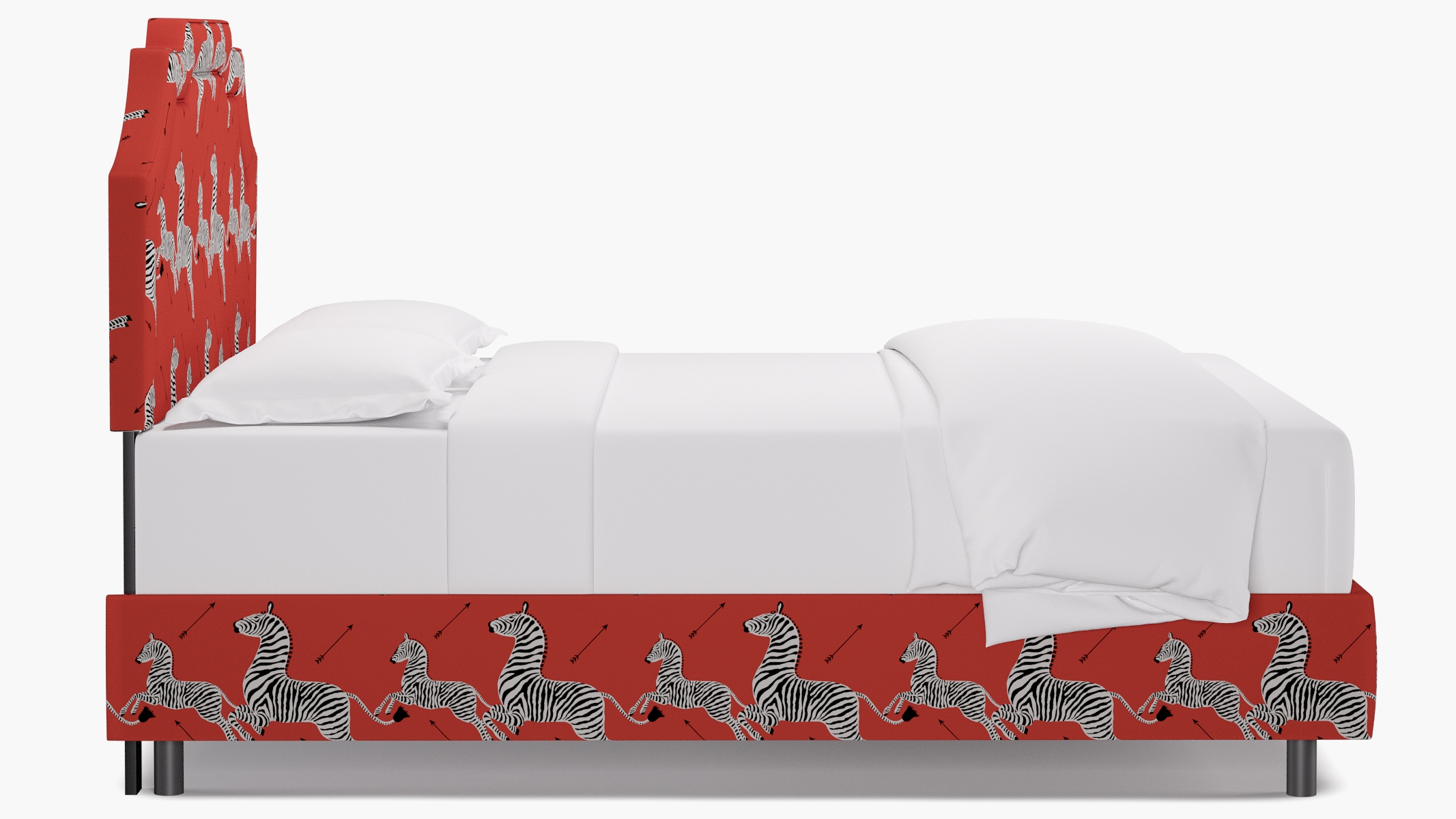 Art Deco Bed, Coral Zebra, Queen - Image 2