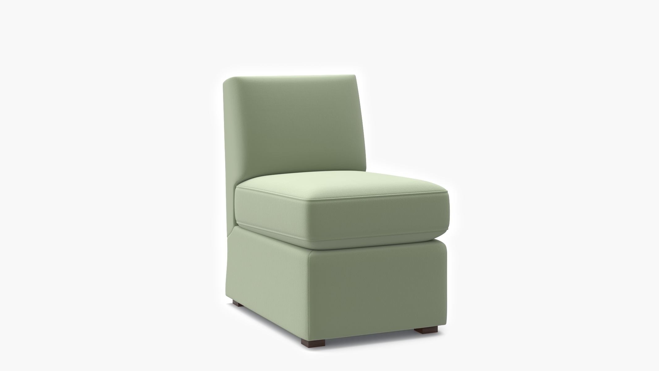 Petite Slipper Chair, Celadon Performance Plush Velvet - Image 1