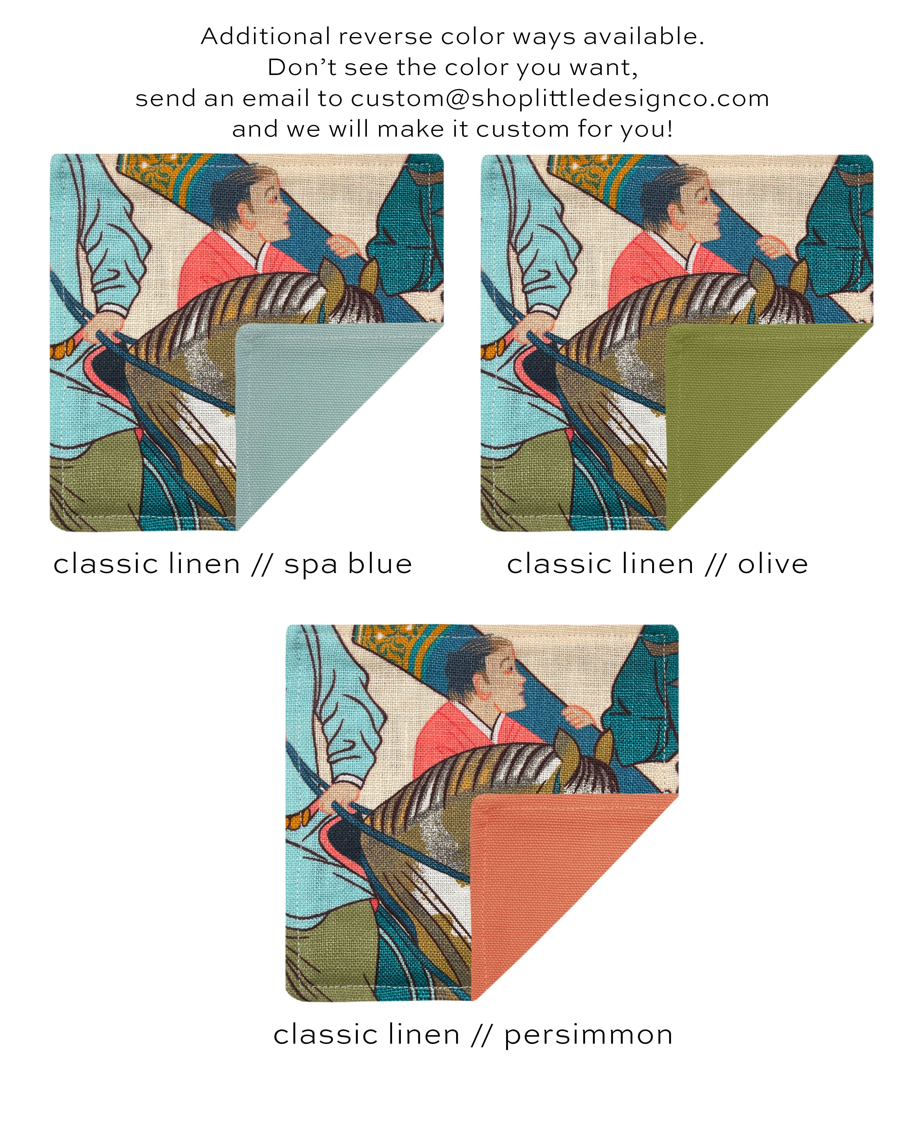 COCKTAIL NAPKINS :: LES CAVALIERS // CORAIL | MANUEL CANOVAS - Spa Blue - Image 4