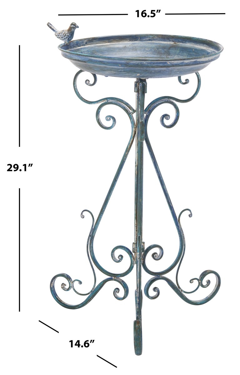 Ashlan Bird Bath - Mossy Blue - Safavieh - Image 6