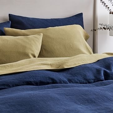 European Flax Linen Linework Quilt, Standard Sham Set, Golden Oak - Image 3