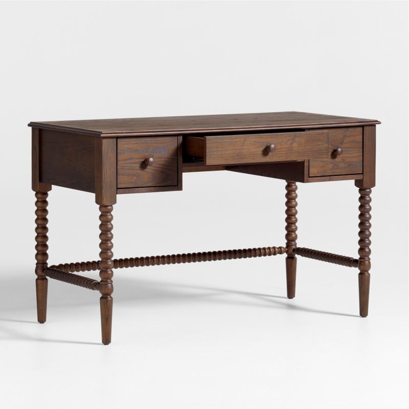 Jenny Lind Deep Brown Wood Spindle 3-Drawer Kids Desk - Image 4