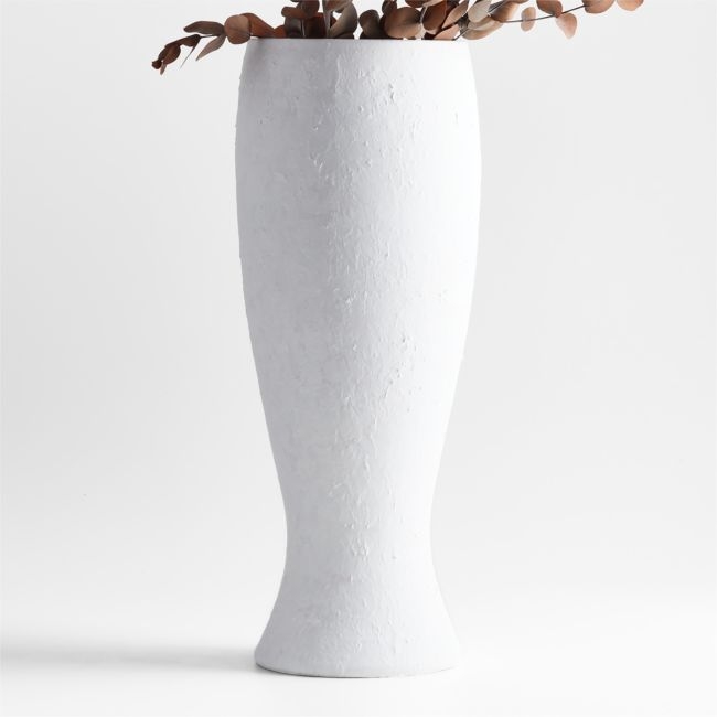 Lorient Tall White Textured Ceramic Vase 22" by Laura Kim - Image 0