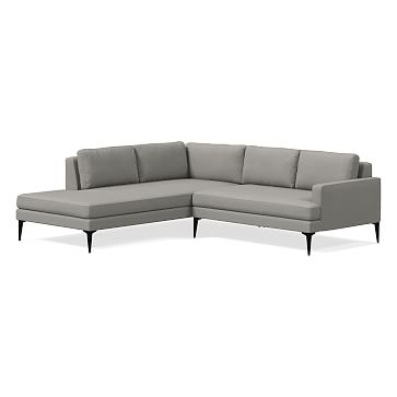 Andes Sectional Set 16: Right Arm 2 Seater Sofa, Left Arm Terminal Chaise, Poly , Twill, Silver, Dark Pewter - Image 0