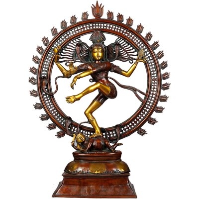 Large Size Nataraja In Golden And Brown Hues - Image 0