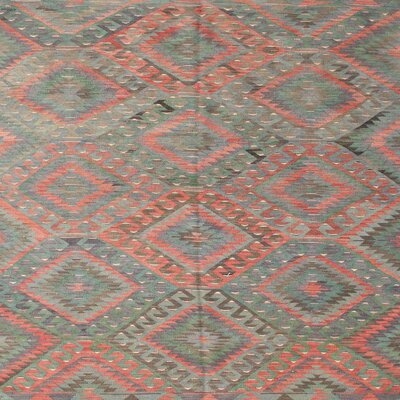 Abstract Green/Red Area Rug - Image 0