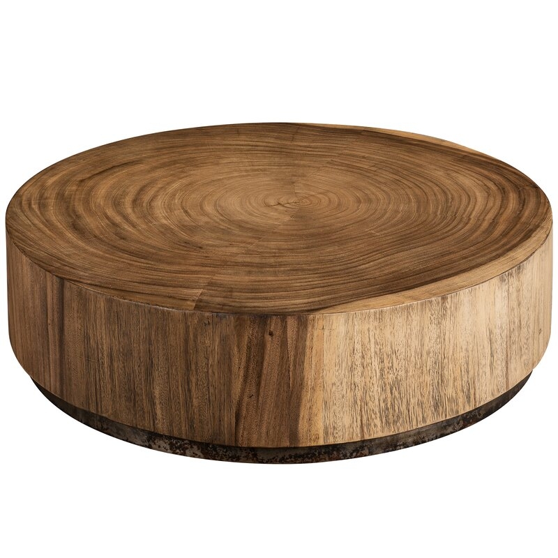 Taracea Ril Solid Wood Drum Coffee Table Table Top Color: Dark Walnut - Image 0