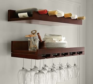 Holman Entertaining Shelves, S/2 Bottle &amp; Glass Shelves, Charcoal - Image 4