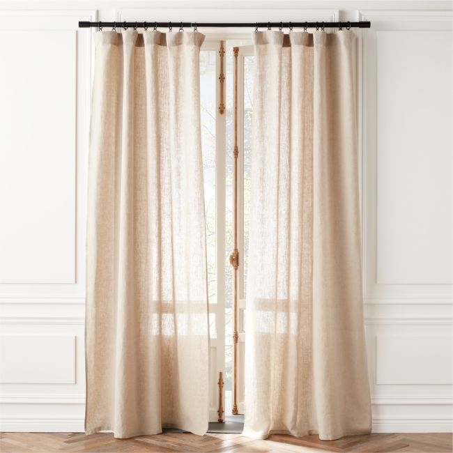 EUROPEAN FLAX™-Certified Linen Natural Window Curtain Panel 48''x108'' - Image 0