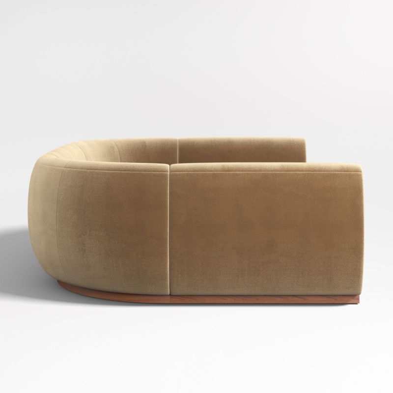 Leandro Ochre Brown U-Shaped Dining Banquette with Rounded Corners - Image 2