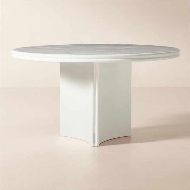 Vesper 55" Round White Resin Dining Table - Image 0