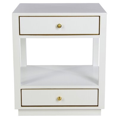 Jassie 2 - Drawer Solid Wood Nightstand in Lacquer White - Image 0