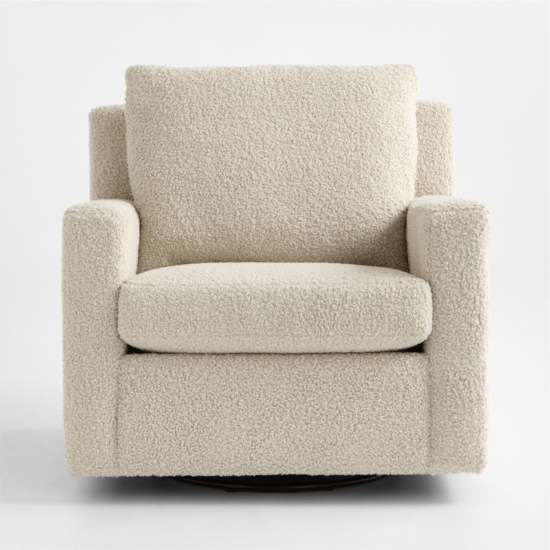 Murray Beige Sherpa Nursery Swivel Glider Chair - Image 3