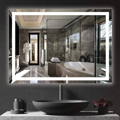 Ivy Bronx 30X24 Inch LED Bathroom Mirror, IP44, 6000K-6500K, Energy Saving Copper-Free Silver LED Wall Vanity Mirror - Image 0