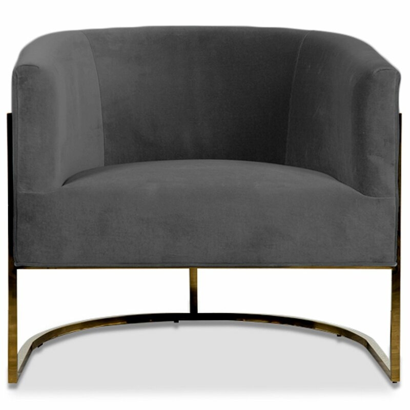 Lisbon Barrel Chair Upholstery: Dark Gray - Image 0