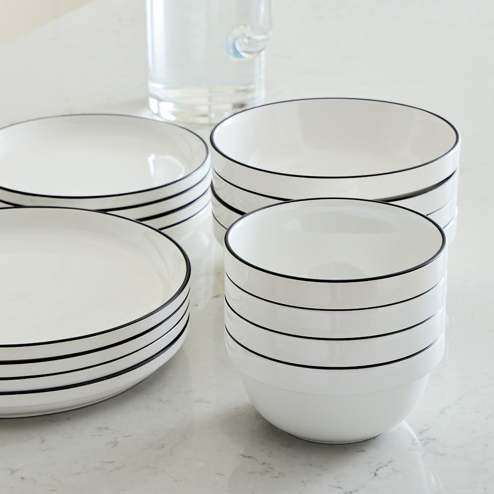 Utility Dinnerware Dinnerware BOM Black and White Set of 16 - Image 3