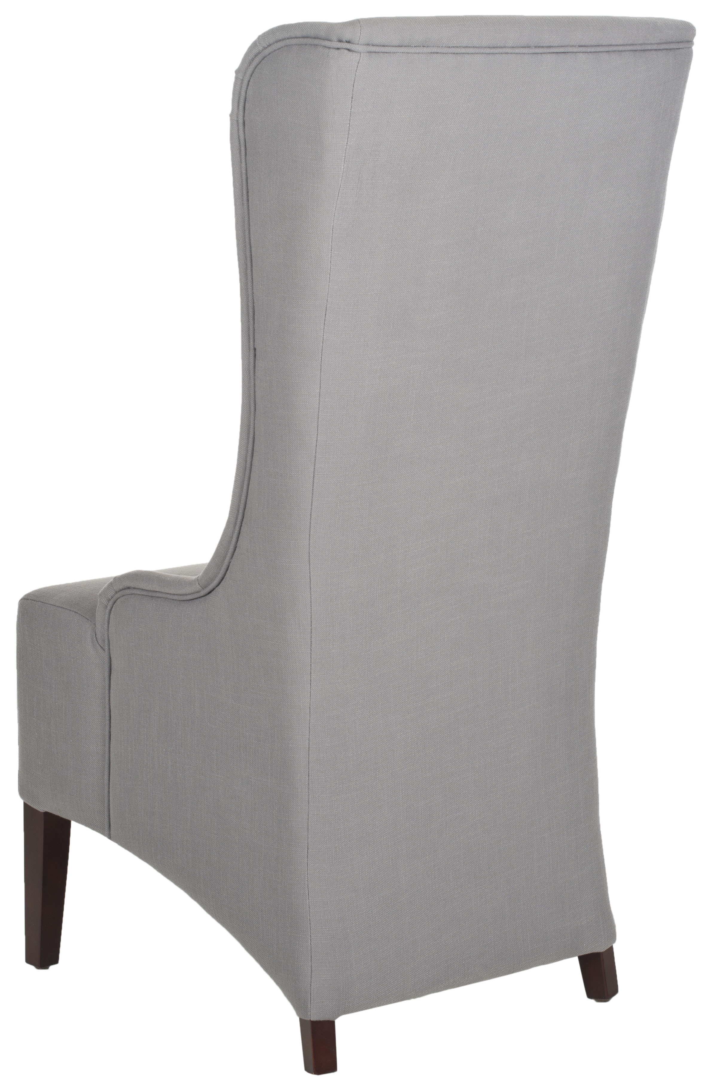 Becall 20''H Linen Dining Chair - Arctic Grey/Cherry Mahogany - Safavieh - Image 2