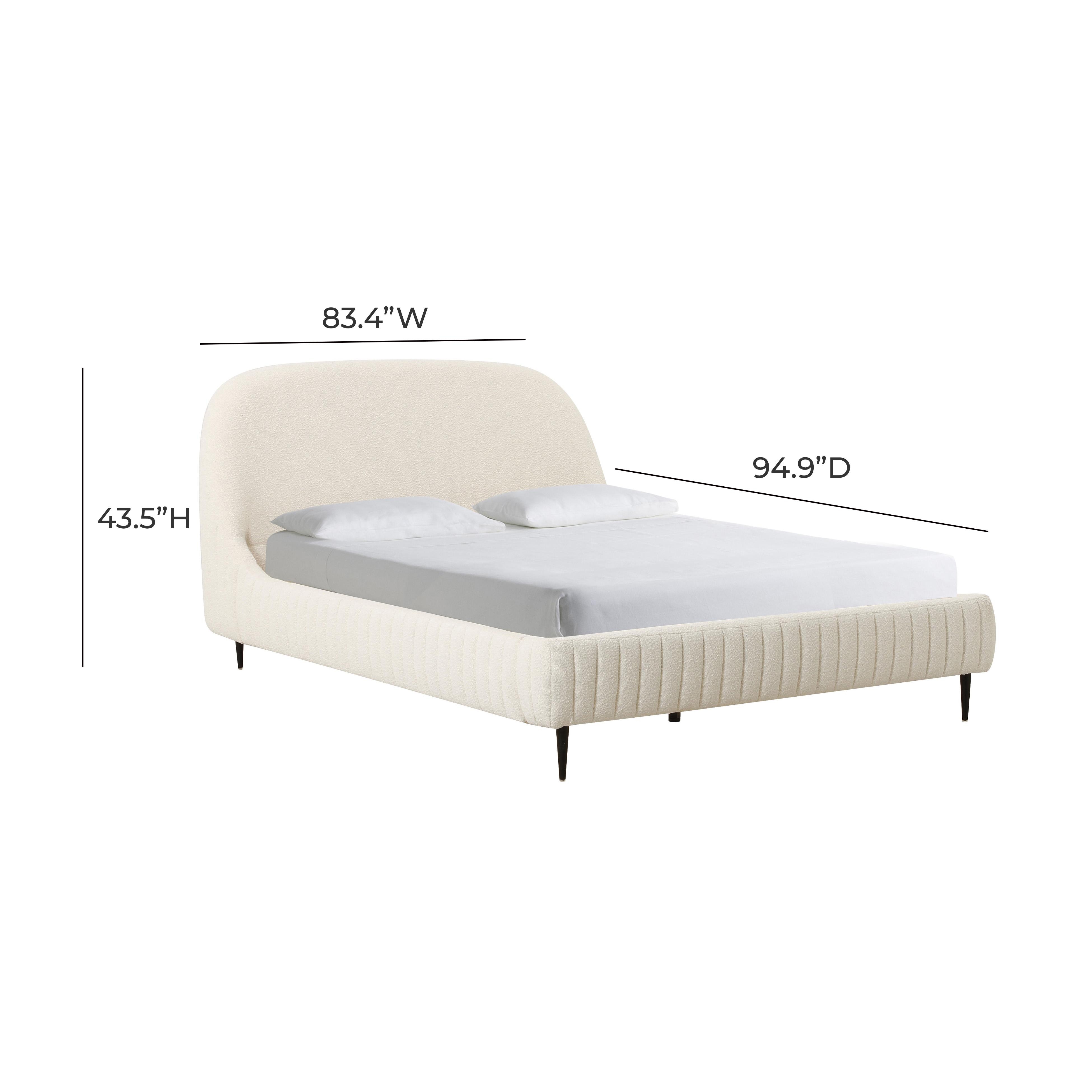 Denise Cream Boucle Bed in King - Image 4