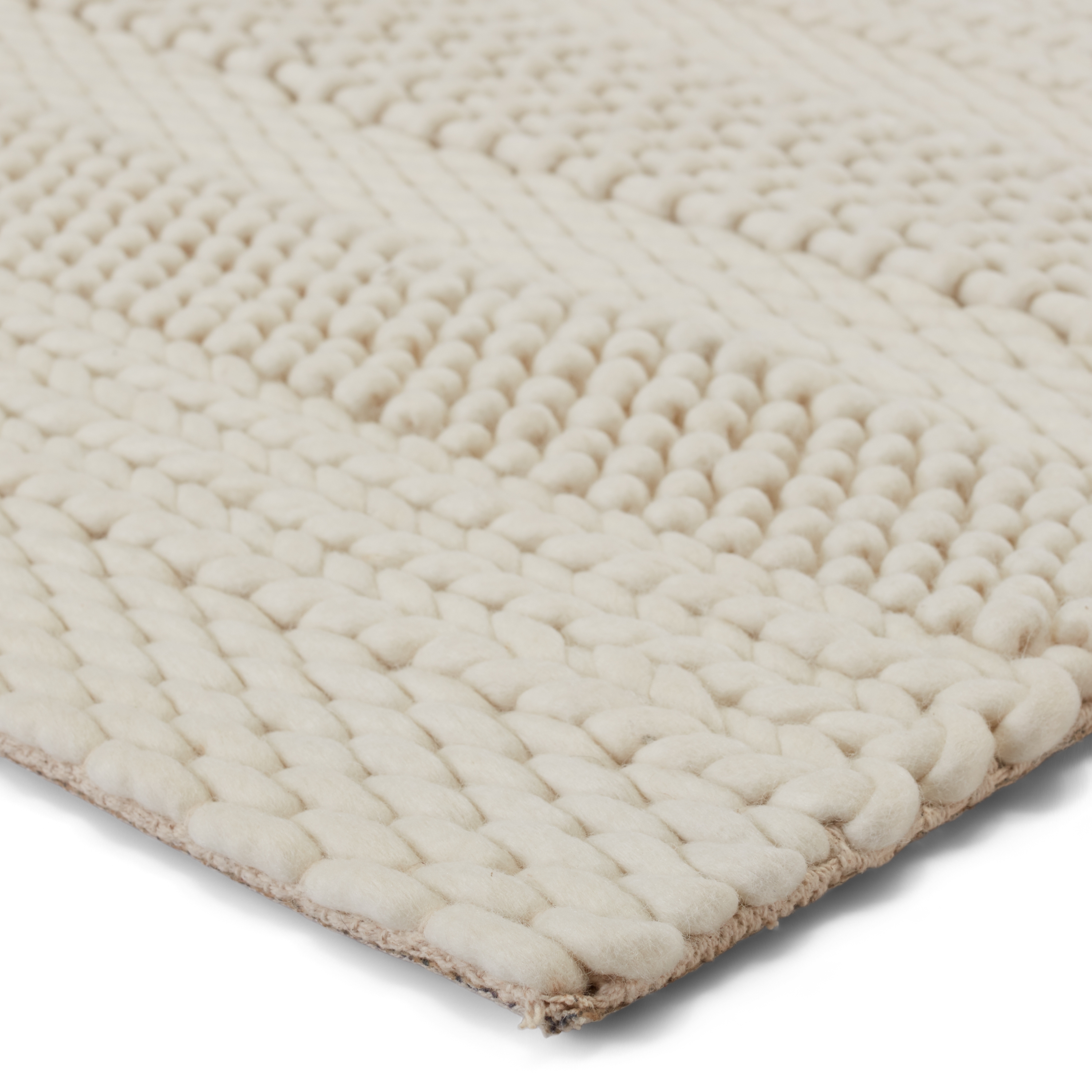 Lagom Handmade Solid Ivory Area Rug (5'X8') - Image 1