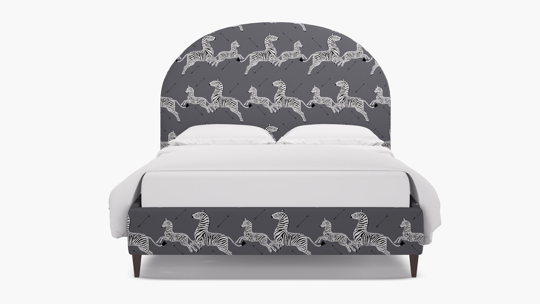 Demilune Bed, Slate Zebra, Espresso Square Tapered Leg, King - Image 0