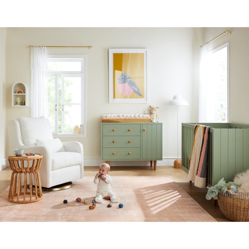 Finn Sage Green Wood Convertible Baby Crib - Image 4