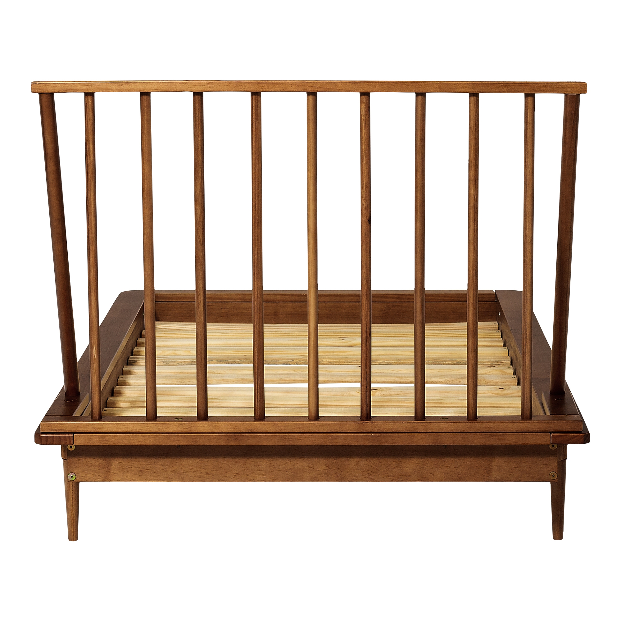 Twin Mid Century Solid Wood Spindle Bed - Caramel - Image 3