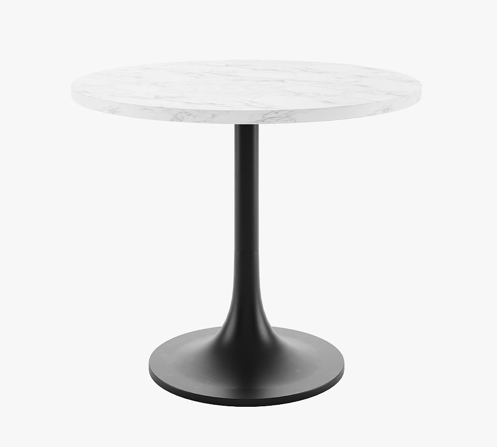 36" Round Pedestal Dining Table, Marble Top, Tulip Base - Image 0