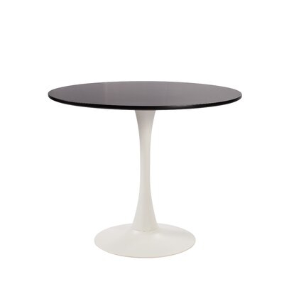 35" Black & White Pedestal Dining Table - Image 0