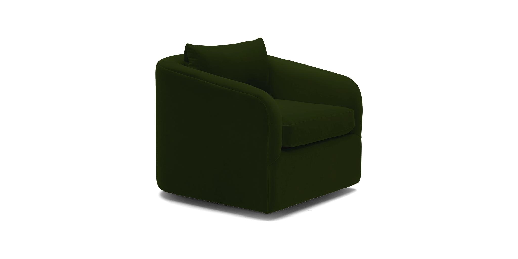 Green Amelia Mid Century Modern Swivel Chair - Royale Forest - Image 1
