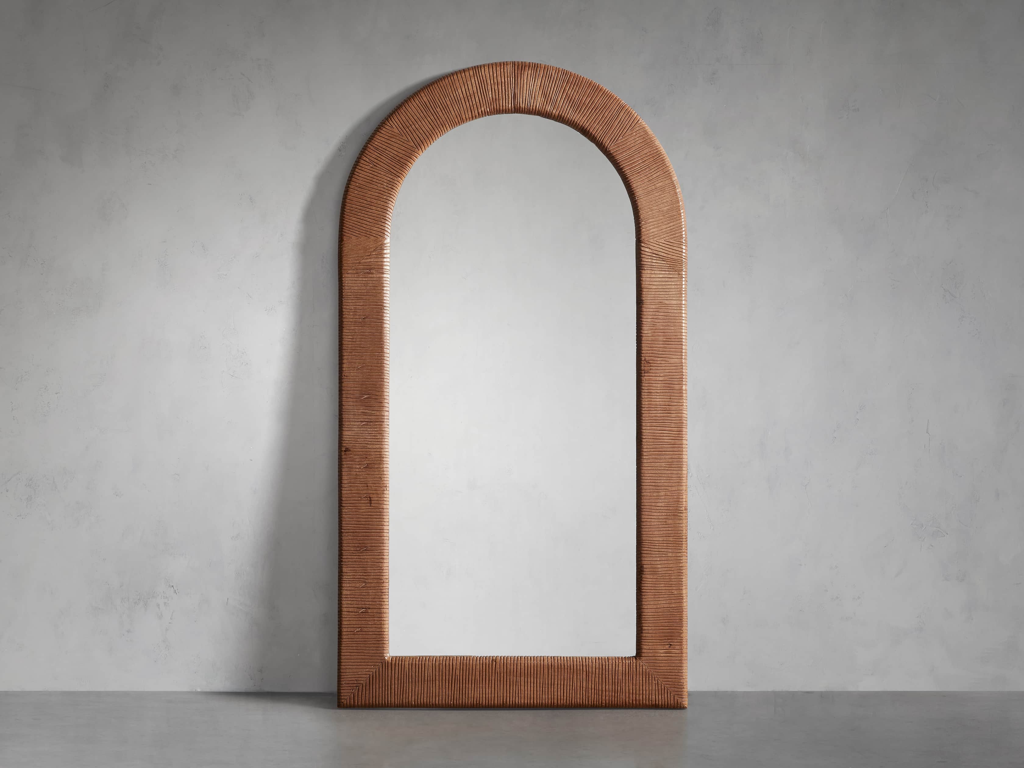 Chisel Arch Floor Mirror in Wood Natural - Image 0