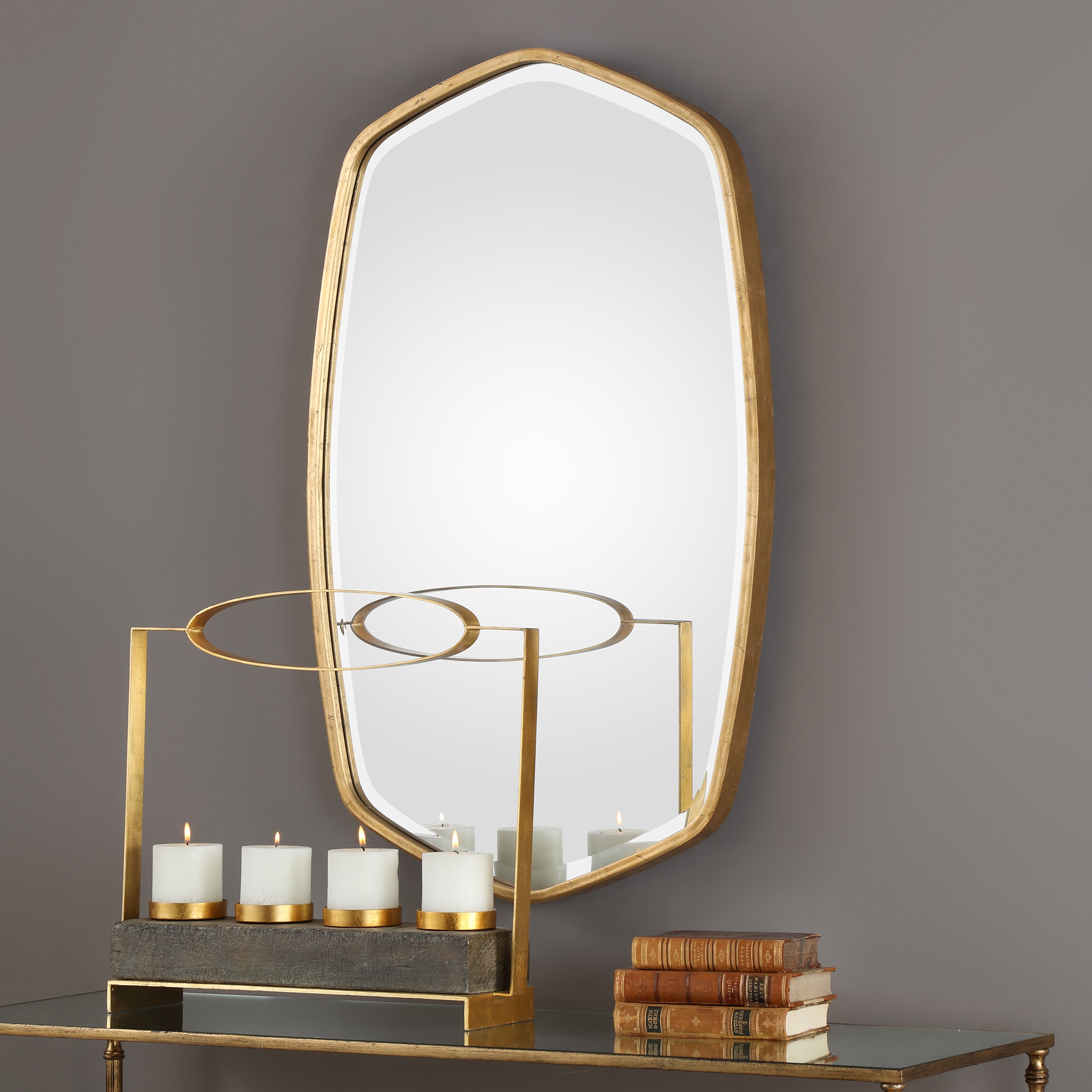 Duronia Antiqued Gold Mirror - Image 2