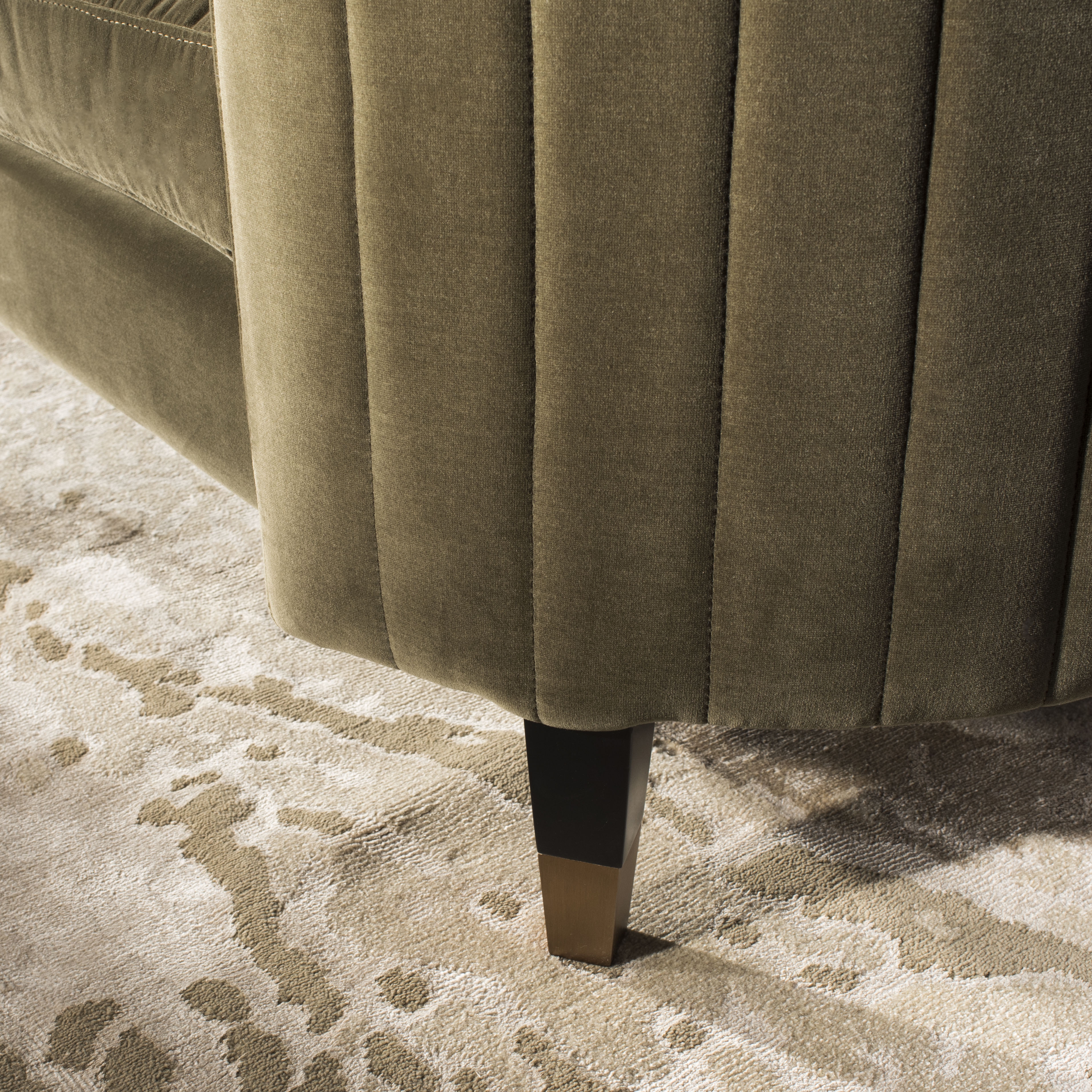 Winford Velvet Sofa - Giotto Dark Olive Green - Safavieh - Image 7