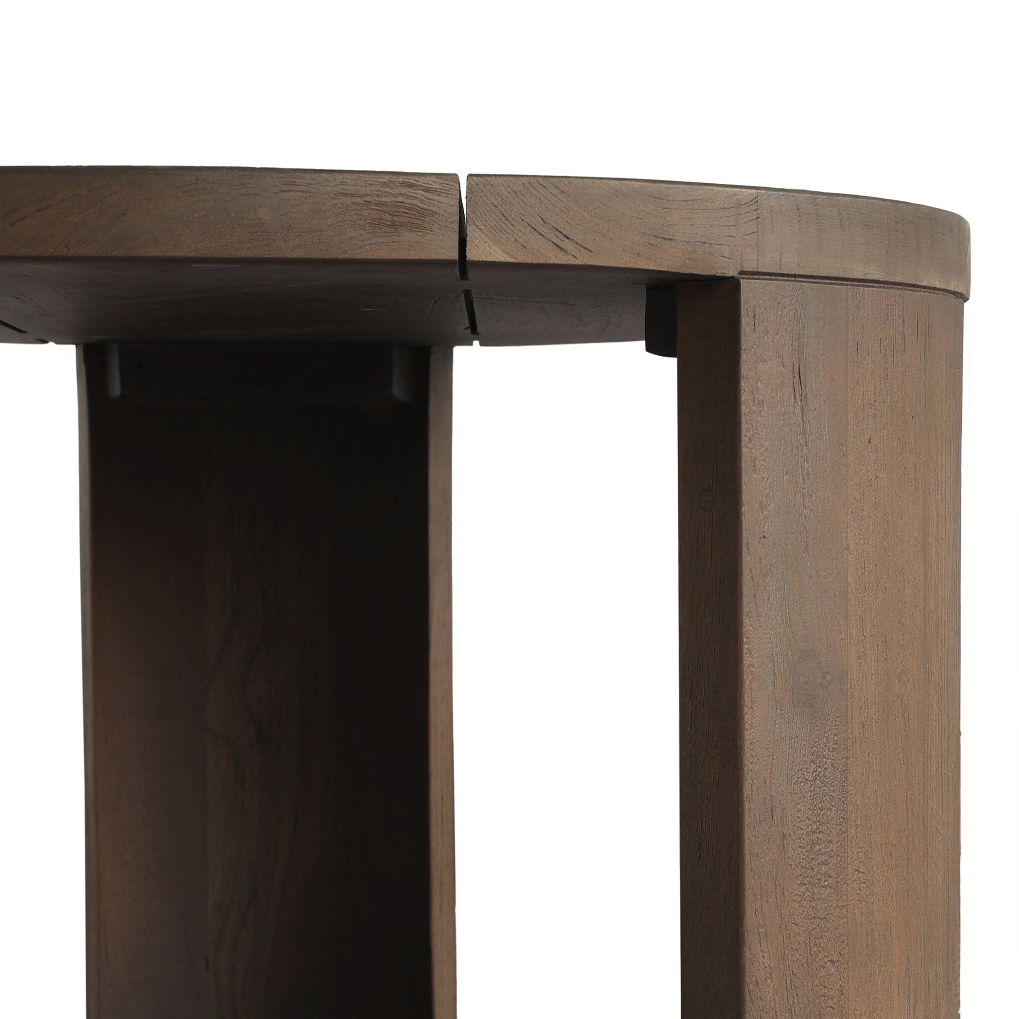 Roca Outdoor Round End Table - Stained Heritage Brown-FSC - Image 11