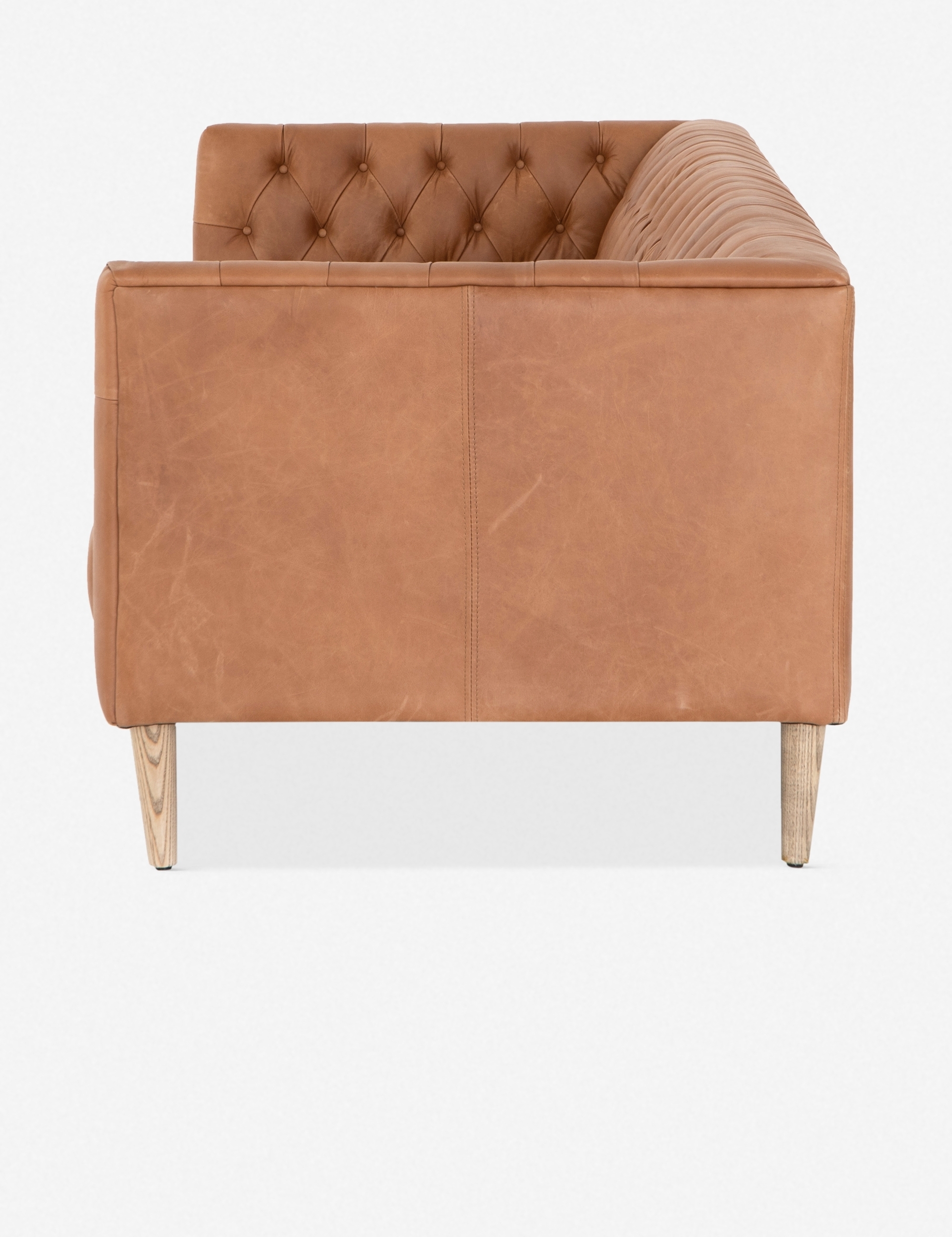 Breanne Leather Sofa, Camel, Small - Image 3