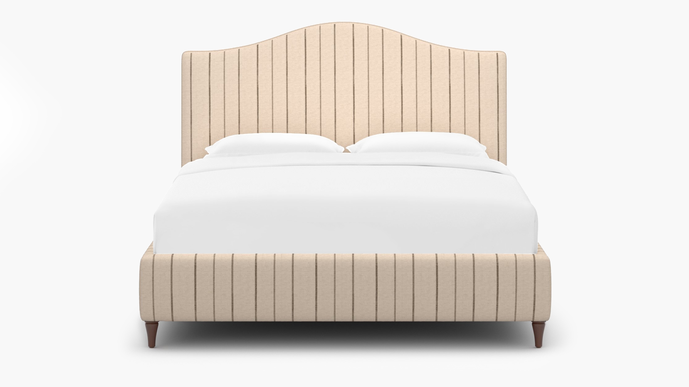 Camelback Bed, Cocoa Felix, Walnut Decorative Tapered Leg, Twin - Image 0