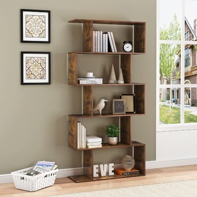 Legault 61.8" H x 27.8" W Geometric Bookcase - Image 0