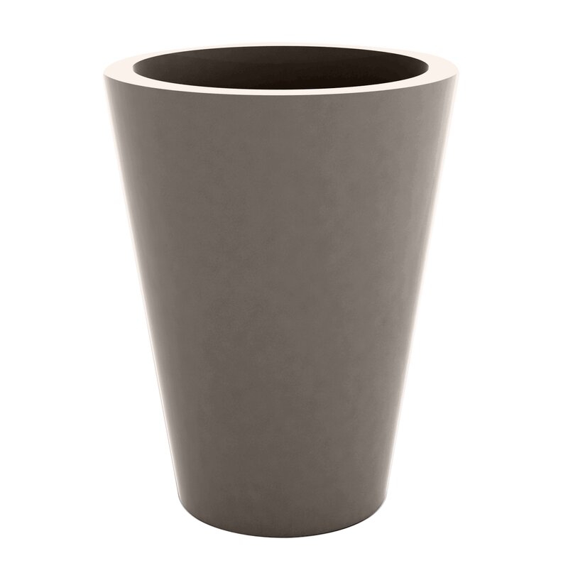 Vondom Cono Self Watering Plastic Pot Planter Color: Taupe, Size: 31.5" H x 31.5" W x 31.5" D - Image 0