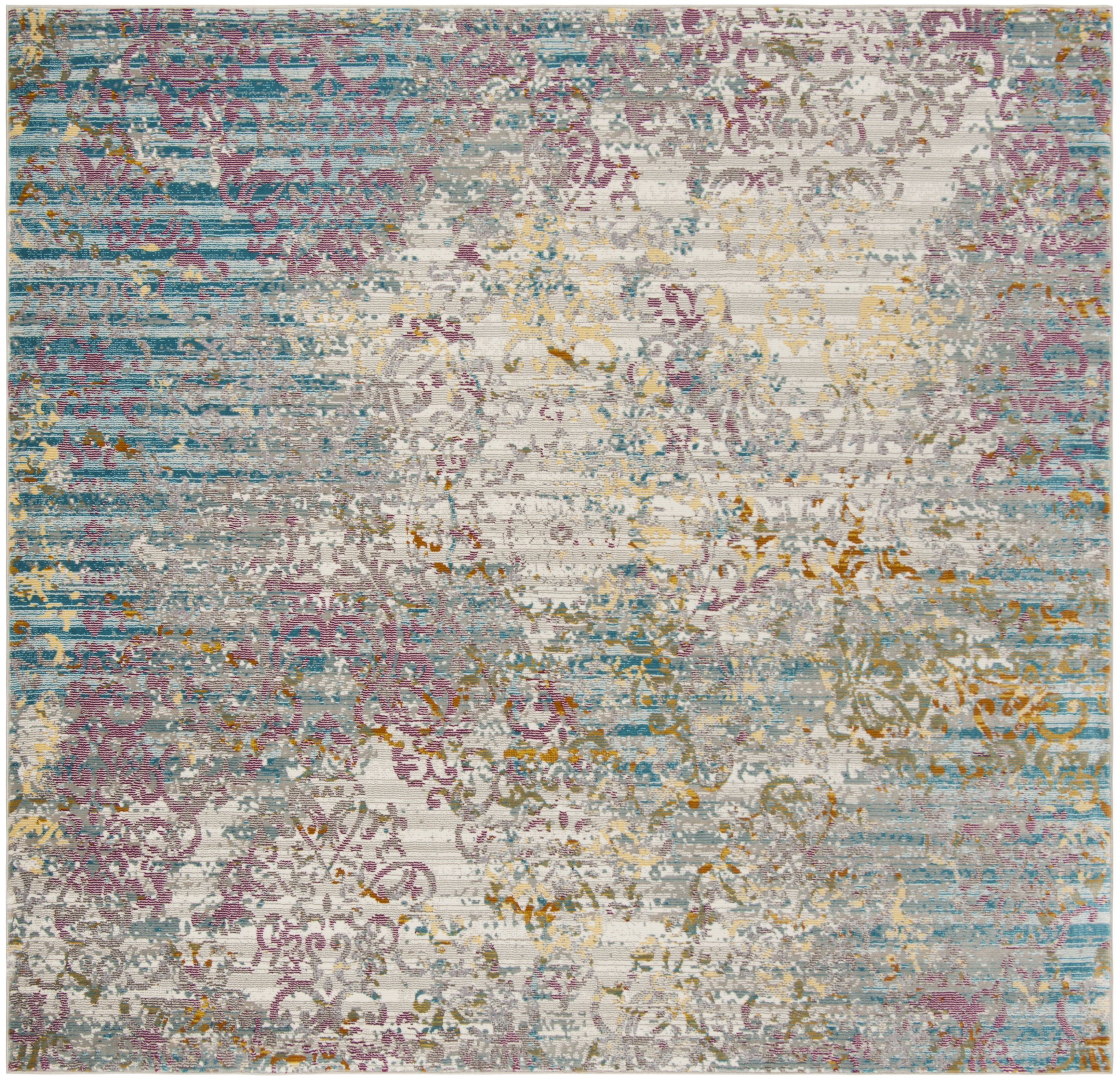 Arlo Home Woven Area Rug, ARA128C, Cream/Multi,  6' 5" X 6' 5" Square - Image 0