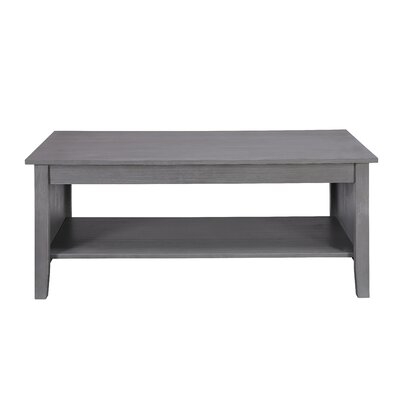 Winston Porter Rectangular Two- Tiered Coffee Table- Home Decor Piece For The Contemporary Home - Coffee Tables For Living Room (Rustic Grey, 22" X 44" X 18") - Image 0