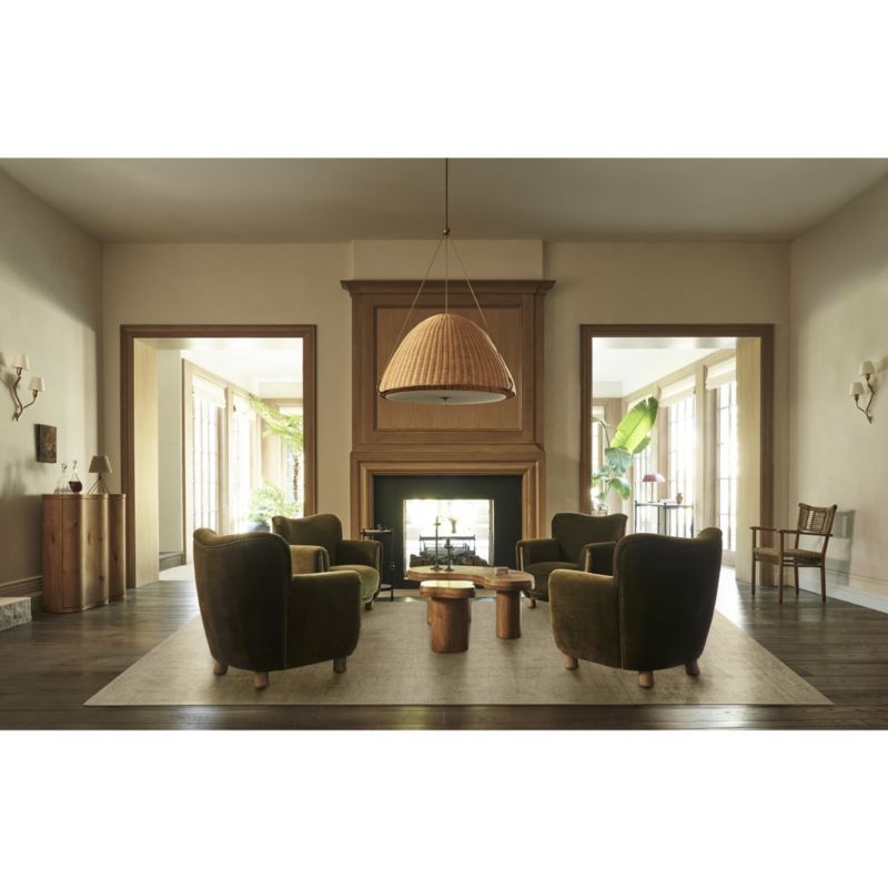 Harwich Large Woven Rattan Dome Pendant Light by Jake Arnold - Image 1