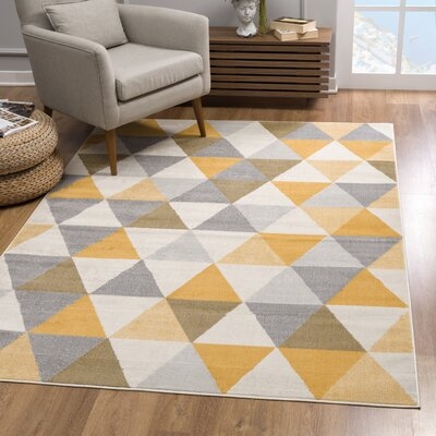 Ady Abstract Yellow/Gray Area Rug - Image 0
