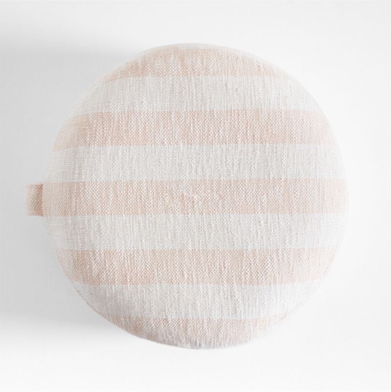 Cove Elegant Pink Striped Organic Cotton Kids Floor Cushion - Image 4