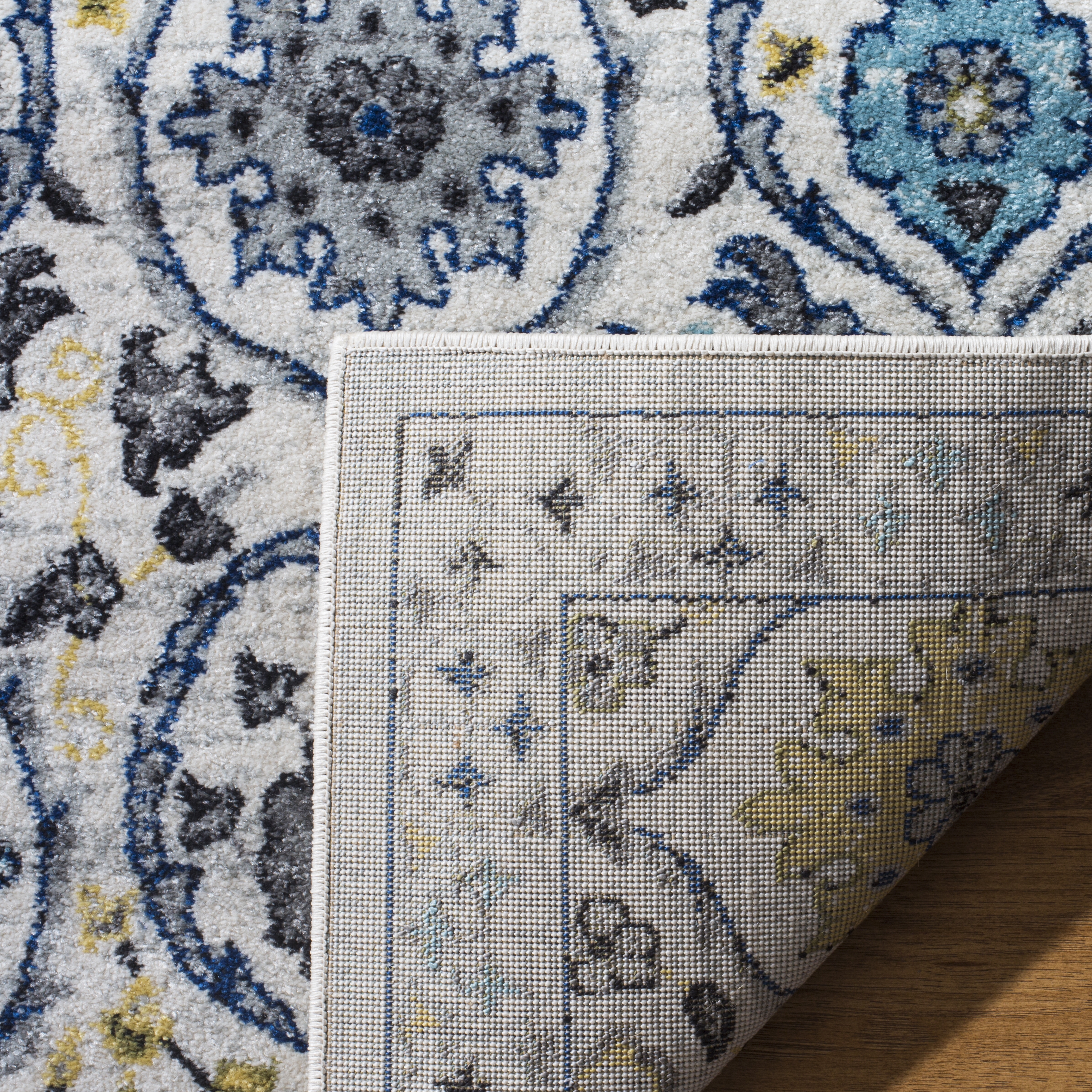 Arlo Home Woven Area Rug, EVK210C, Ivory/Blue,  3' X 5' - Image 2