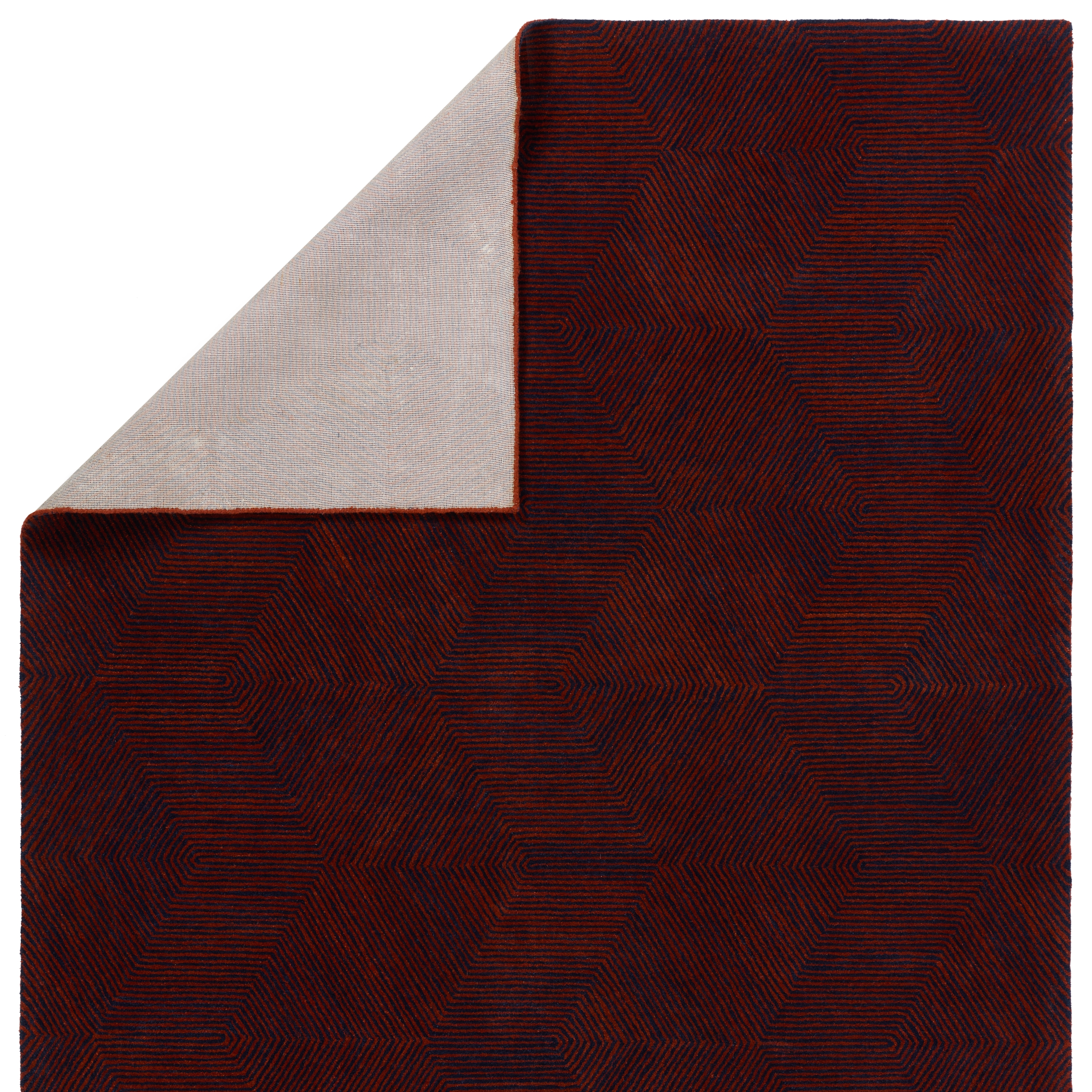 Verde Home by Rome Handmade Geometric Rust/ Navy Area Rug (8'X10') - Image 2